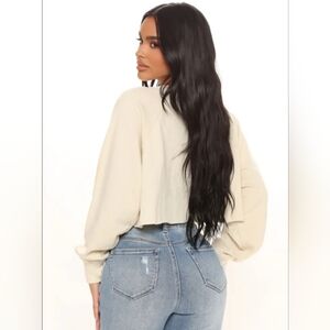Fashion Nova Cream Cropped Sweater